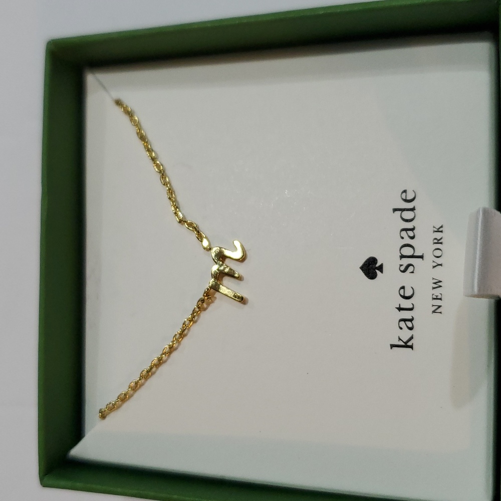 Kate Spade One in a million M initial pendant gold plated necklace‎ new